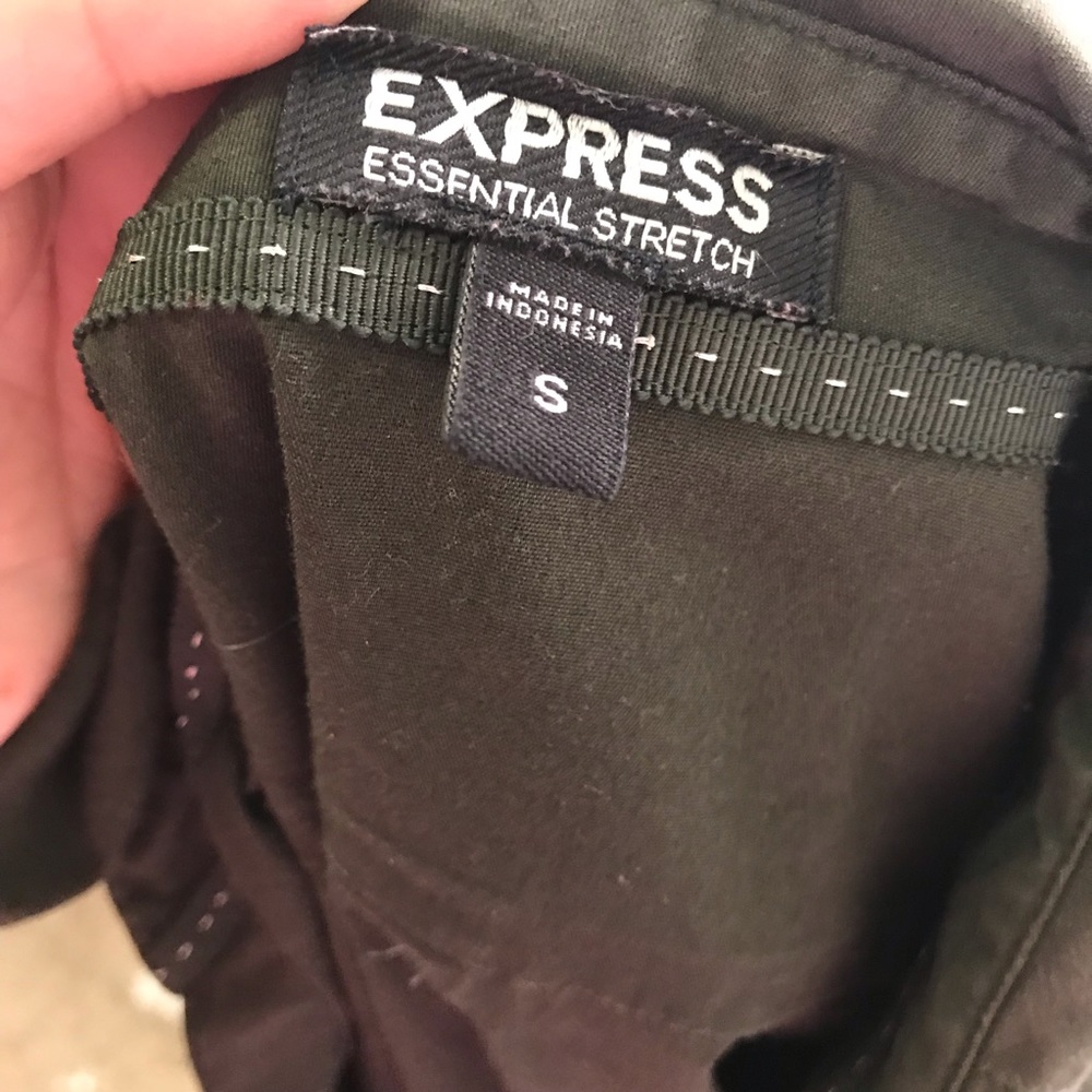 Express Army Green Button Down Sequin Detail 69-3 - image 4